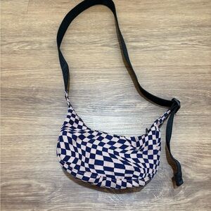 BAGGU Mini Trippy Checker Crescent Bag